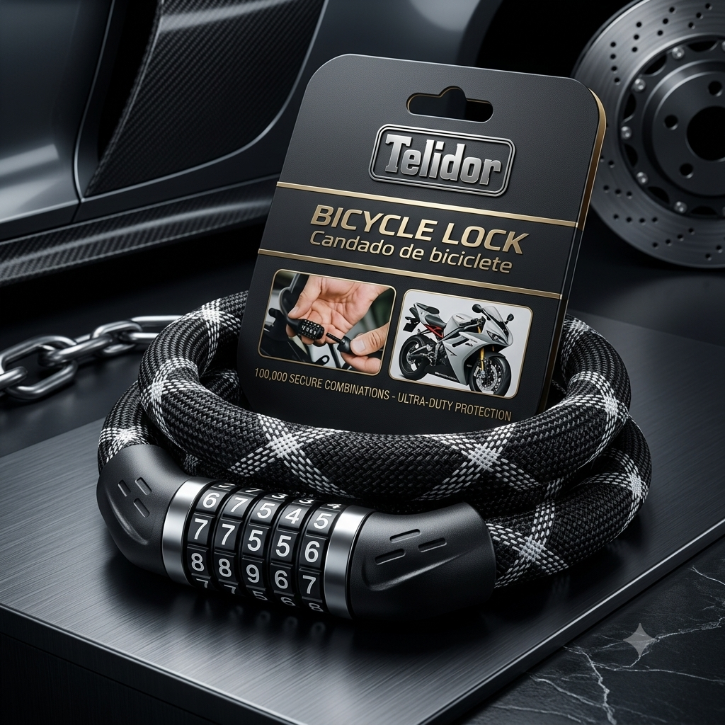 Antivol pour Vélo, Moto et Trottinette - Code à 5 Chiffres.