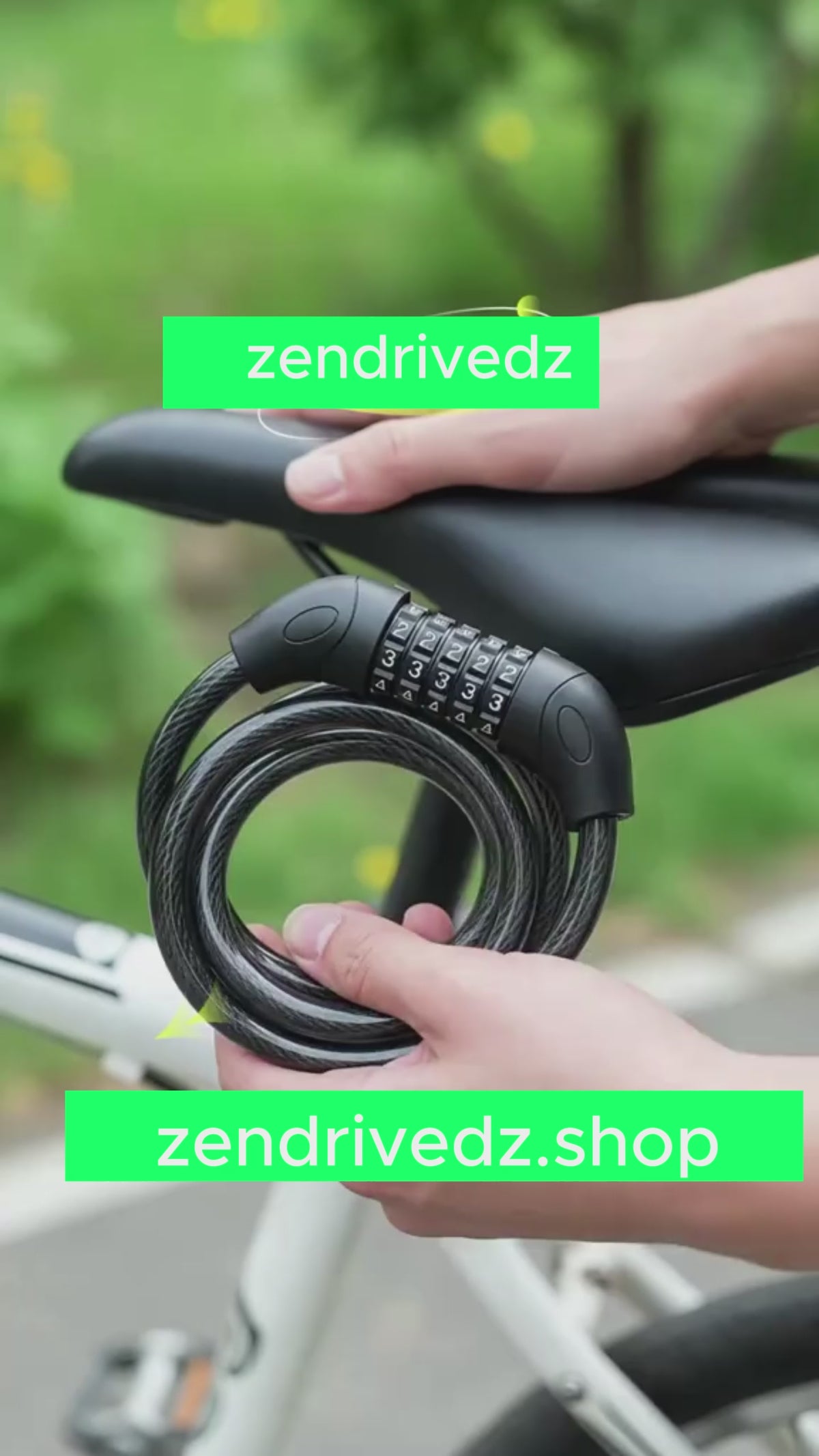 Antivol pour Vélo, Moto et Trottinette - Code à 5 Chiffres.